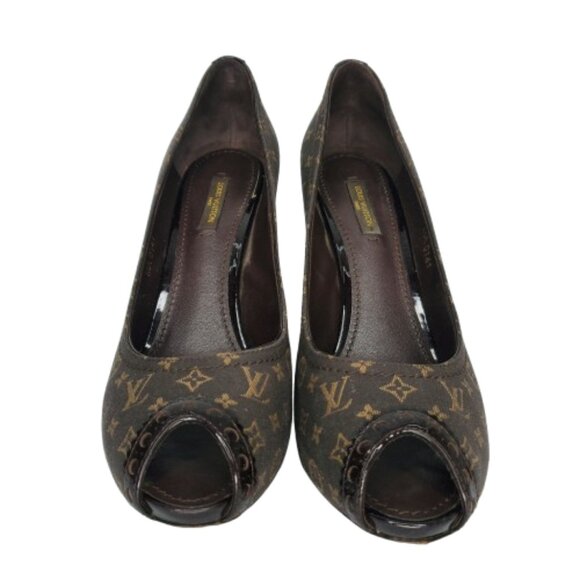 Louis Vuitton Monogram Canvas Peep Toe Pumps Heels - Picture 3 of 10